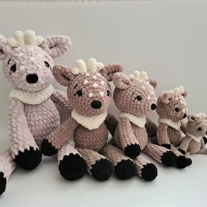 Plush Crochet Deer Family: Soft Velvet Amigurumi Toy