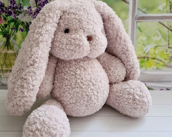 Crochet Plush Chubby Bunny: Velvet Amigurumi Toy