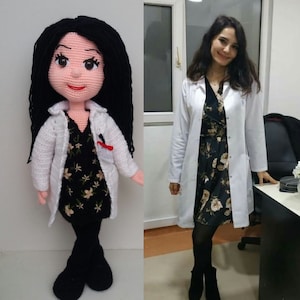 Personalized Crochet Doctor/Nurse Doll: Custom Portrait Gift