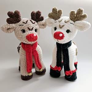 Handmade Crochet Plush Rudolph the Reindeer amigurumi toy, Festive Christmas Decor
