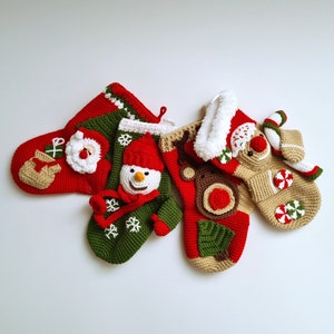 Christmas crochet stocking, Santa stocking, Reindeer stocking, Snowman stocking, Gingerbread stocking, New year gift, 2023 Christmas decor