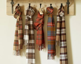 Merino Lambswool Tartan Scarf - Bronte By Moon - Made in England