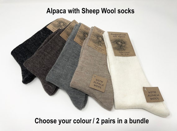 Alpaca Wool & Sheep Wool Socks Unisex use, Trekking Socks Brown socks, Black socks, Grey socks,