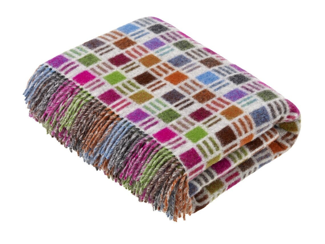 100 Merino Lambswool Throw Blanketmulticolour Merino Wool Etsy UK