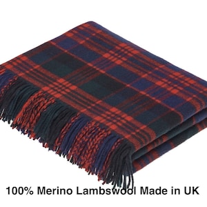 MacDonald Scottish Tartan Lambswool Throw Blanket - Bronte By Moon