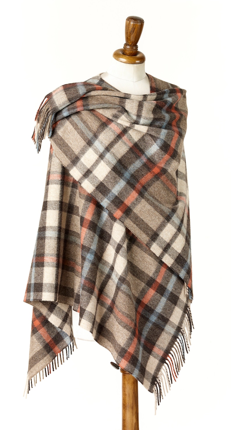 Merino Lambswool Tartan Ruana: Bronte by Moon Shawl Poncho - Etsy
