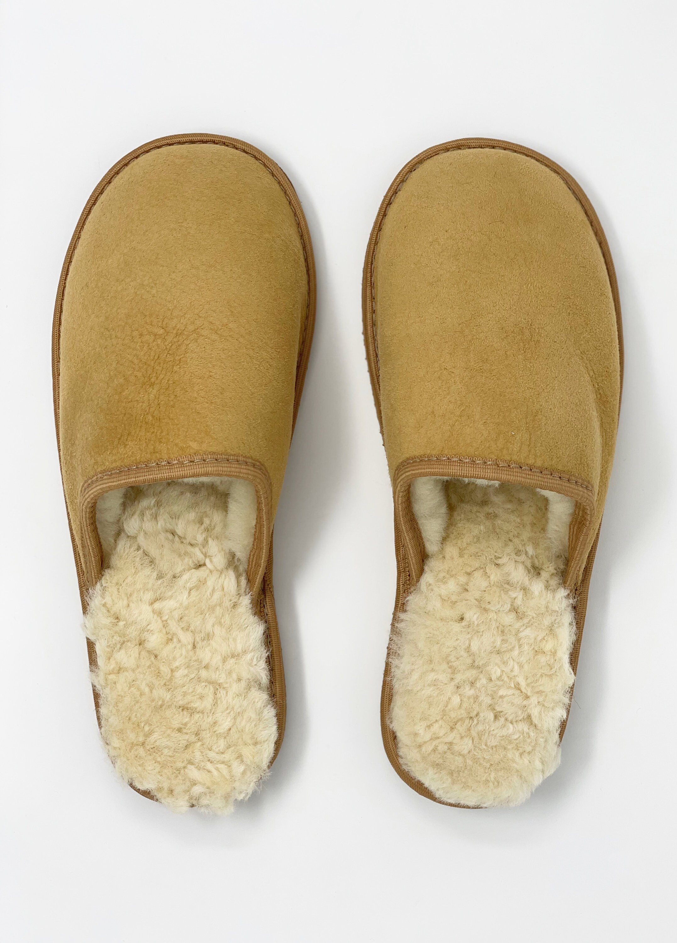 leather sheepskin lined slippers