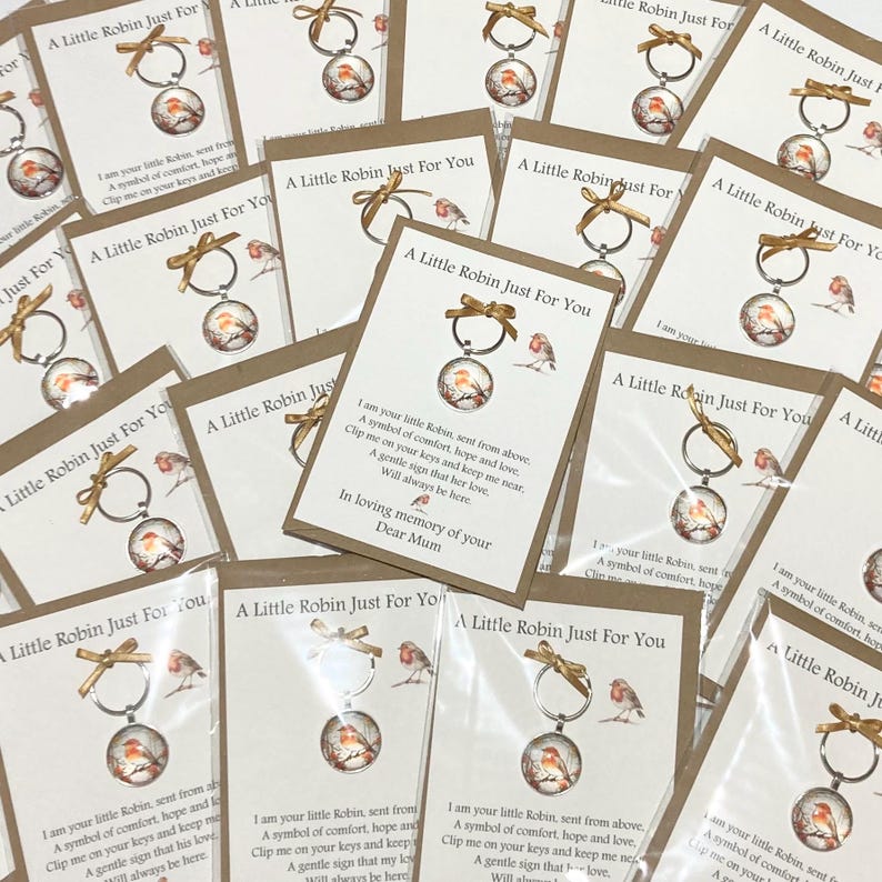 Llavero conmemorativo de Robin con tarjeta con poema personalizado / Recuerdo / Regalo de condolencias de bolsillo imagen 11