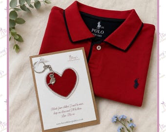 Personalised Memory Heart Keyring Made From Loved Ones Clothing, Memorial Keepsake Gift