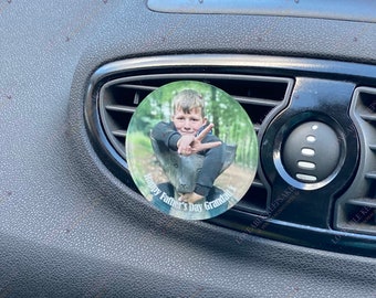 Personalised Photo Car Air Freshener Vent Clip, Acrylic Car Ornament