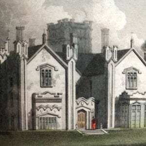 Stanley Hall, Shropshire original antique vintage engraving print dating from 1831 image 2