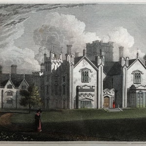 Stanley Hall, Shropshire original antique vintage engraving print dating from 1831 image 1