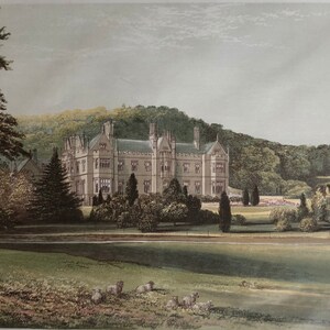 Mamhead, Devon, original Antique vintage print dating from around 1880