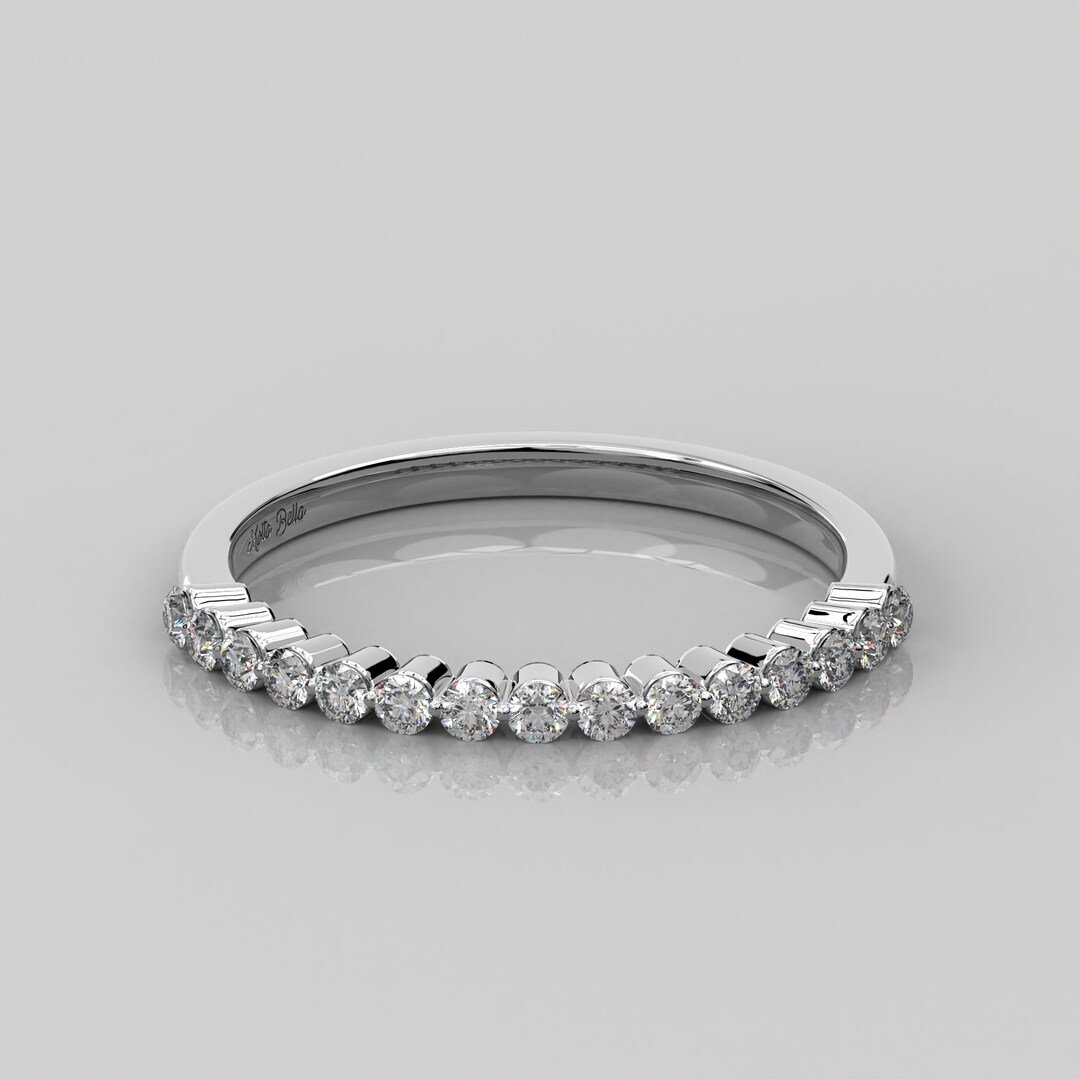0.35ct 10k Solid Gold Half Eternity Diamond Ring for Her / Lab Grown ...