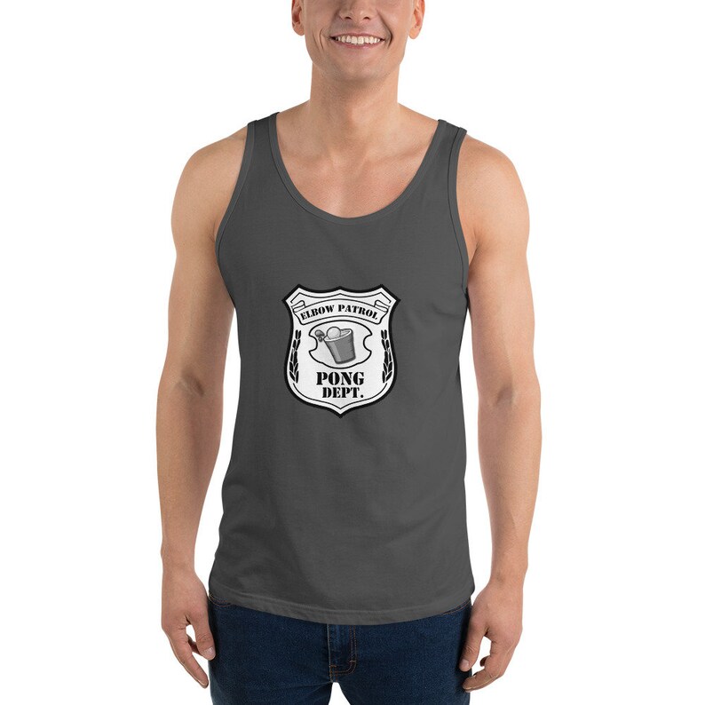 Beer Pong Elbow Patrol Funny College Unisex Tank Top Etsy