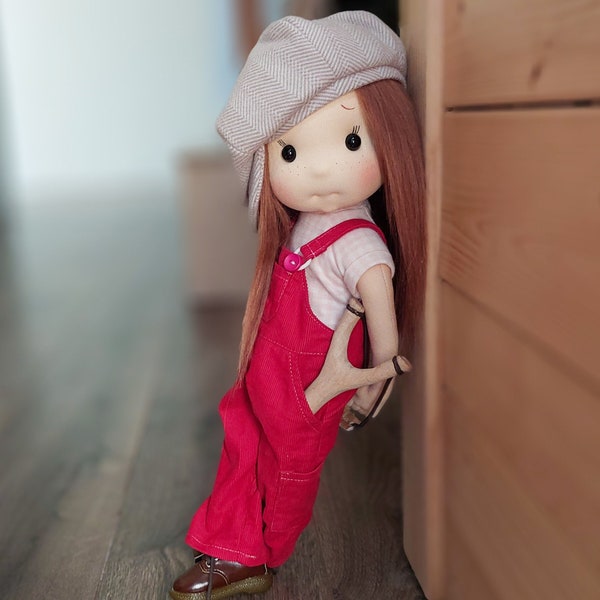 Luca - Full mobile doll, Waldorf doll inspiration, Organic cotton doll, Doll for collectors, gift doll, Art and Doll, textile Puppen