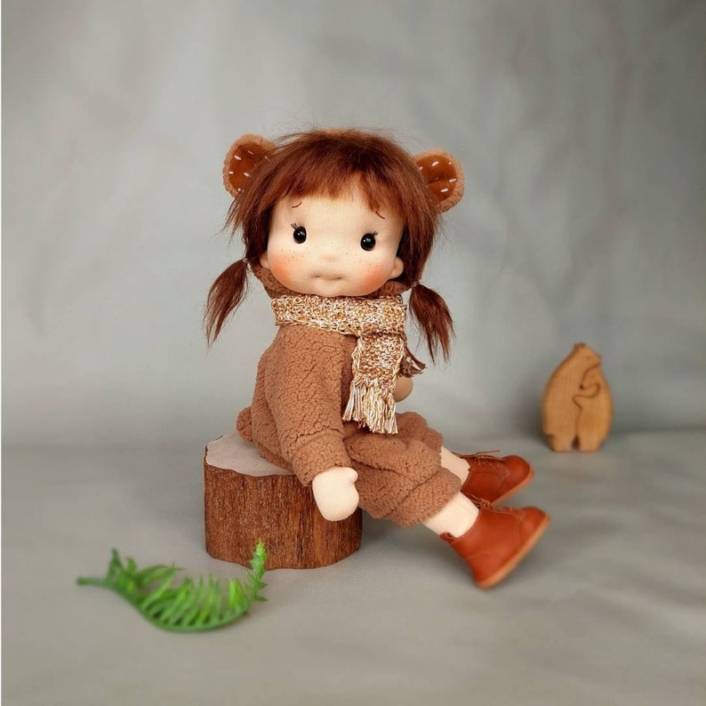 Teddy Inspiración muñeca Waldorf, Muñeca de algodón orgánico, muñeco bebé y muñecos para coleccionistas, muñeco de regalo, Arte y Muñeca, estilo muñecas waldorf imagen 2
