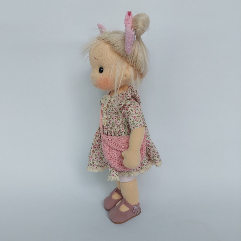 Amy Waldorf doll inspiration, Organic cotton doll, baby doll and dolls for collectors, gift doll, Art and Doll image 5