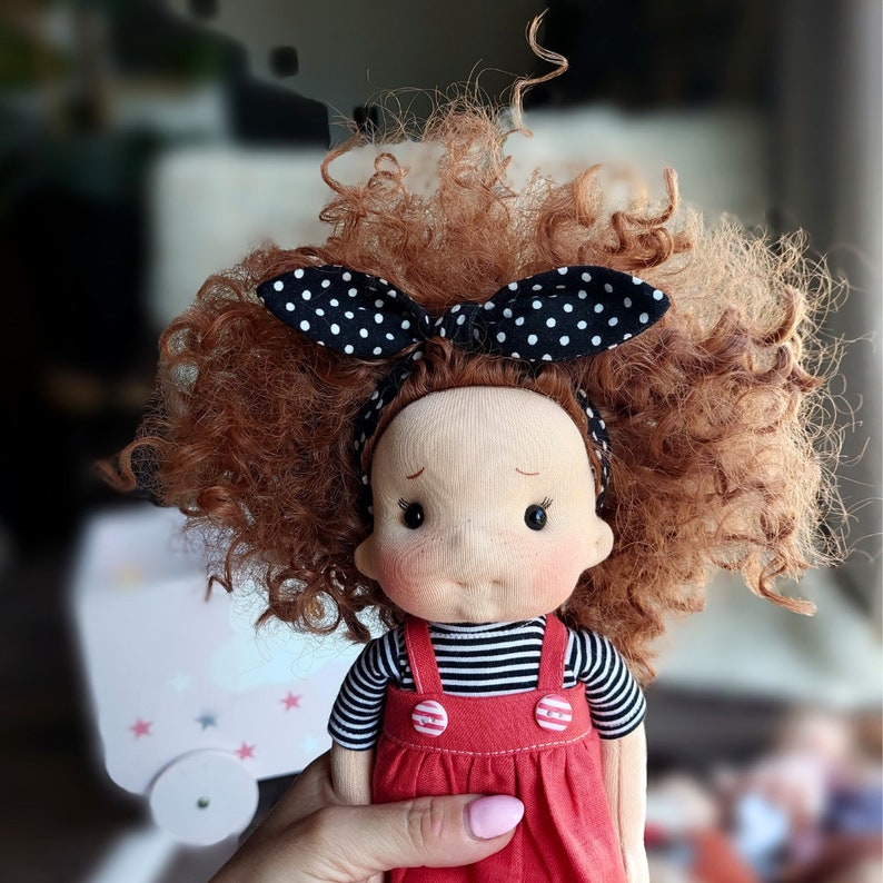Momo little hug Waldorf doll inspiration, Organic cotton doll, baby doll and dolls for collectors, gift doll, Art&Doll image 2