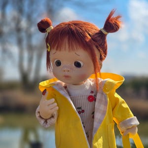 Lou – Full mobile doll 40cm/16”, Waldorf inspired doll, glass eyes, collectible doll, handmade doll, Art&Doll, Doll,artanddoll, premium doll