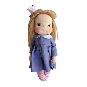 Zuzu little hug Waldorf doll inspiration, Organic cotton doll, baby doll and dolls for collectors, gift doll, Art&Doll image 5