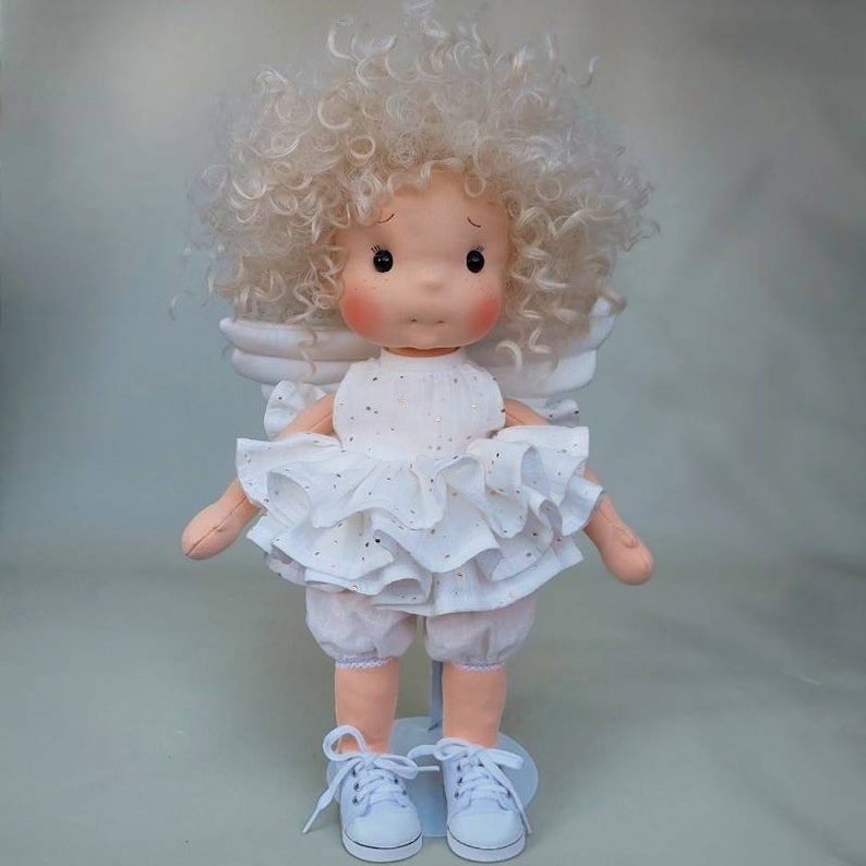 Aurelie Waldorf doll inspiration, Organic cotton doll, baby doll and dolls for collectors, gift doll, Art and Doll, waldorf dolls style image 4