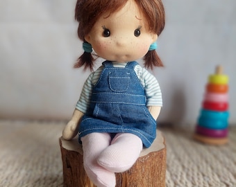 Fifi- little hug- Waldorf doll inspiration, Organic cotton doll, baby doll and dolls for collectors, gift doll, Art&Doll