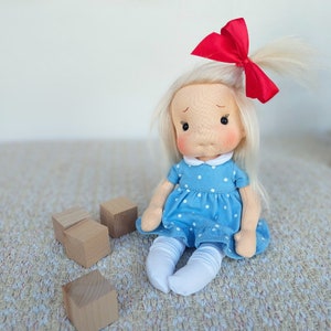 Nana little hug Waldorf doll inspiration, Organic cotton doll, baby doll and dolls for collectors, gift doll, Art&Doll image 5