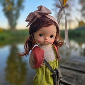 Patsy– Full mobile doll 40cm/16”, Waldorf inspired doll, glass eyes, collectible doll, handmade doll, Art&Doll,artanddoll, premium doll
