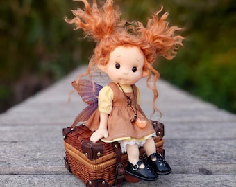 Honey Fairy Talisman doll-Little Fairy-Full mobile doll,Waldorf doll inspiration,Doll collectors,gift doll,Art and Doll,textile Puppen