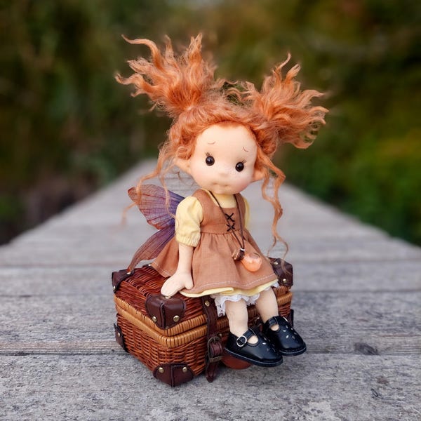 Honey Fairy Talisman doll-Little Fairy-Full mobile doll,Waldorf doll inspiration,Doll collectors,gift doll,Art and Doll,textile Puppen