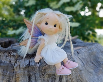 May Little Fairy-Full mobile doll, Waldorf doll inspiration, doll with pacifier, Doll for collectors, gift doll,Art and Doll, textile Puppen