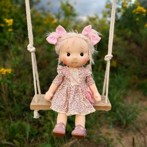 Amy Waldorf doll inspiration, Organic cotton doll, baby doll and dolls for collectors, gift doll, Art and Doll image 2