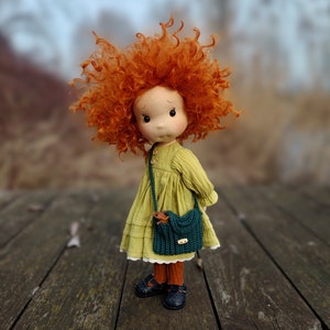 Merida - Full mobile doll, Waldorf doll inspiration, Organic cotton doll, Doll for collectors, gift doll, Art and Doll, textile Puppen