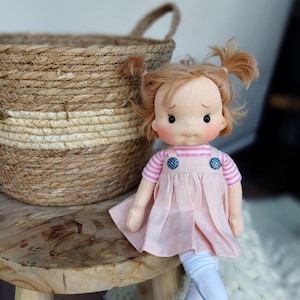 Kiki little hug Waldorf doll inspiration, Organic cotton doll, baby doll and dolls for collectors, gift doll, Art&Doll image 6