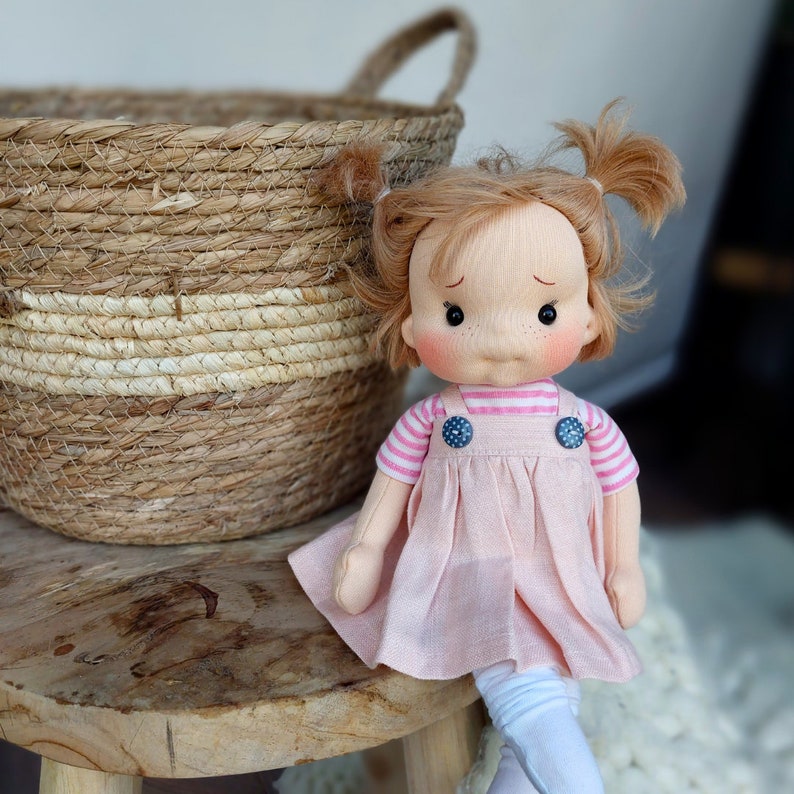 Kiki little hug Waldorf doll inspiration, Organic cotton doll, baby doll and dolls for collectors, gift doll, Art&Doll image 6