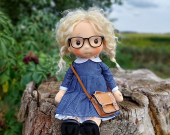 Emily - Waldorf doll inspiration, Organic cotton doll, baby doll and dolls for collectors, gift doll, Art and Doll