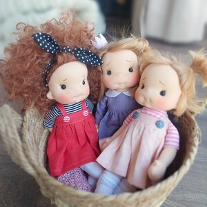 Zuzu little hug Waldorf doll inspiration, Organic cotton doll, baby doll and dolls for collectors, gift doll, Art&Doll image 7