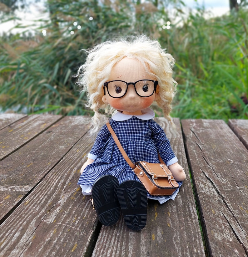 Emily Waldorf doll inspiration, Organic cotton doll, baby doll and dolls for collectors, gift doll, Art and Doll image 8