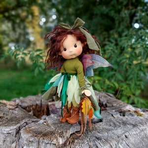 Forest Fairy Full mobile doll, Waldorf doll inspiration, Organic cotton doll, Doll for collectors, gift doll, Art and Doll, textile Puppen image 1