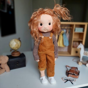 Inka Full mobile doll, Waldorf doll inspiration, Organic cotton doll, Doll for collectors, gift doll, Art and Doll, textile Puppen image 6