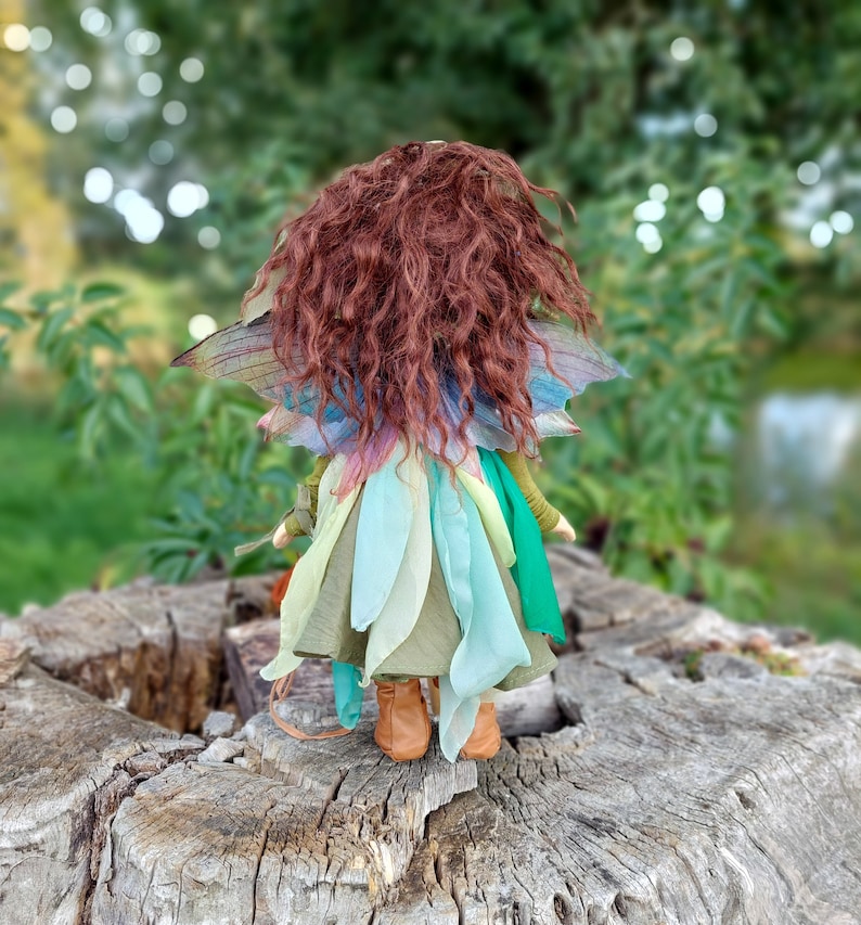 Forest Fairy Full mobile doll, Waldorf doll inspiration, Organic cotton doll, Doll for collectors, gift doll, Art and Doll, textile Puppen image 6