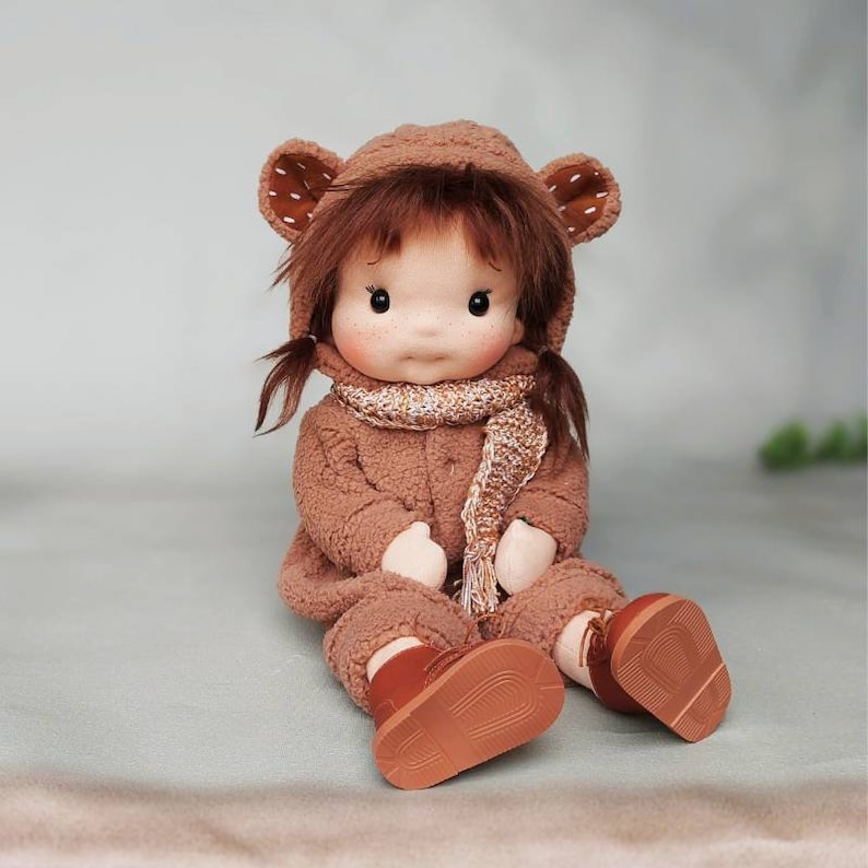 Teddy Inspiración muñeca Waldorf, Muñeca de algodón orgánico, muñeco bebé y muñecos para coleccionistas, muñeco de regalo, Arte y Muñeca, estilo muñecas waldorf imagen 1