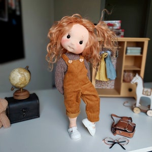 Inka Full mobile doll, Waldorf doll inspiration, Organic cotton doll, Doll for collectors, gift doll, Art and Doll, textile Puppen image 8