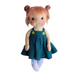 Mimi petit câlin Inspiration poupée Waldorf, Poupée en coton bio, baby doll et poupées pour collectionneurs, poupée cadeau, Art&Doll image 5