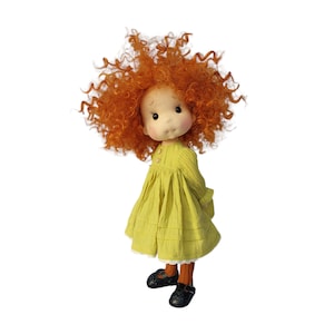 Merida Poupée mobile complète, inspiration poupée Waldorf, poupée en coton biologique, poupée pour collectionneurs, poupée cadeau, Art et poupée, Puppen textile image 3