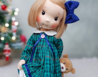 Hope - Full mobile doll, Christmas doll, Organic cotton doll, Doll for collectors, gift doll, Art and Doll, textile Puppen