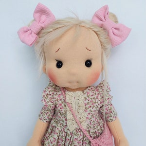 Amy Waldorf doll inspiration, Organic cotton doll, baby doll and dolls for collectors, gift doll, Art and Doll image 7