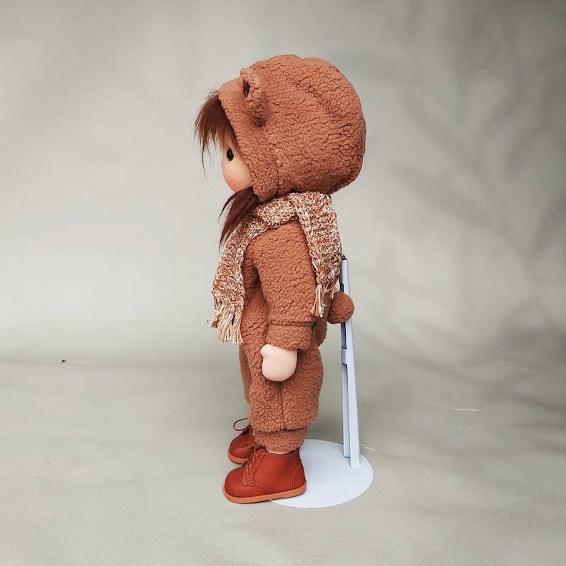 Teddy Waldorfpuppen-Inspiration, Bio-Baumwollpuppe, Babypuppe und Puppen für Sammler, Geschenkpuppe, Kunst und Puppe, Waldorfpuppen-Stil Bild 5