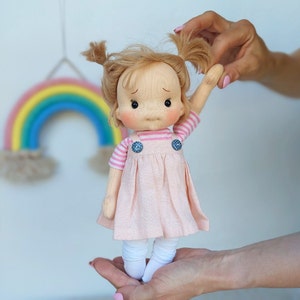 Kiki- little hug- Waldorf doll inspiration, Organic cotton doll, baby doll and dolls for collectors, gift doll, Art&Doll